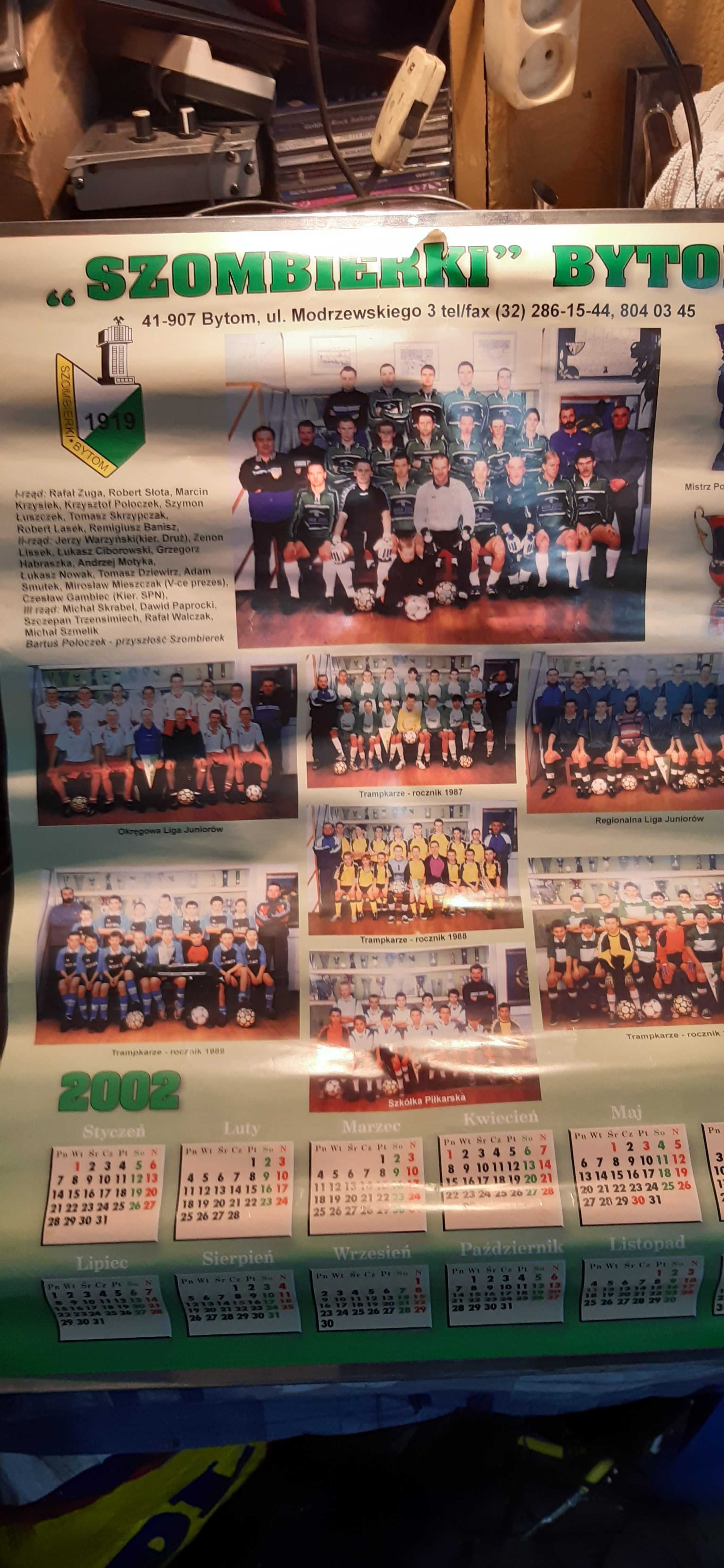 stary kalendarz plakat piłkarski GKS Bytom Szombierki 2002r.
