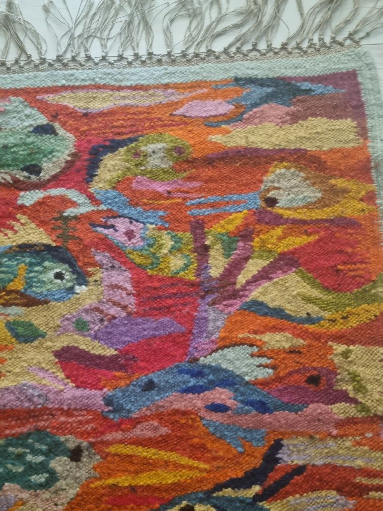 Kilim "Cepelia " lata 70-te  - "Rybki"