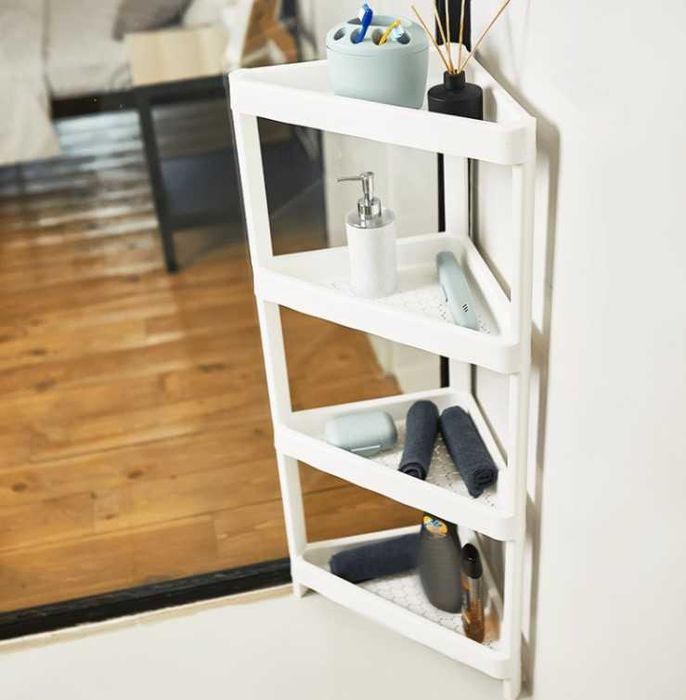 Этажерка пластиковая, етажерка пластикова, этажерка 4-ярусная, угловая