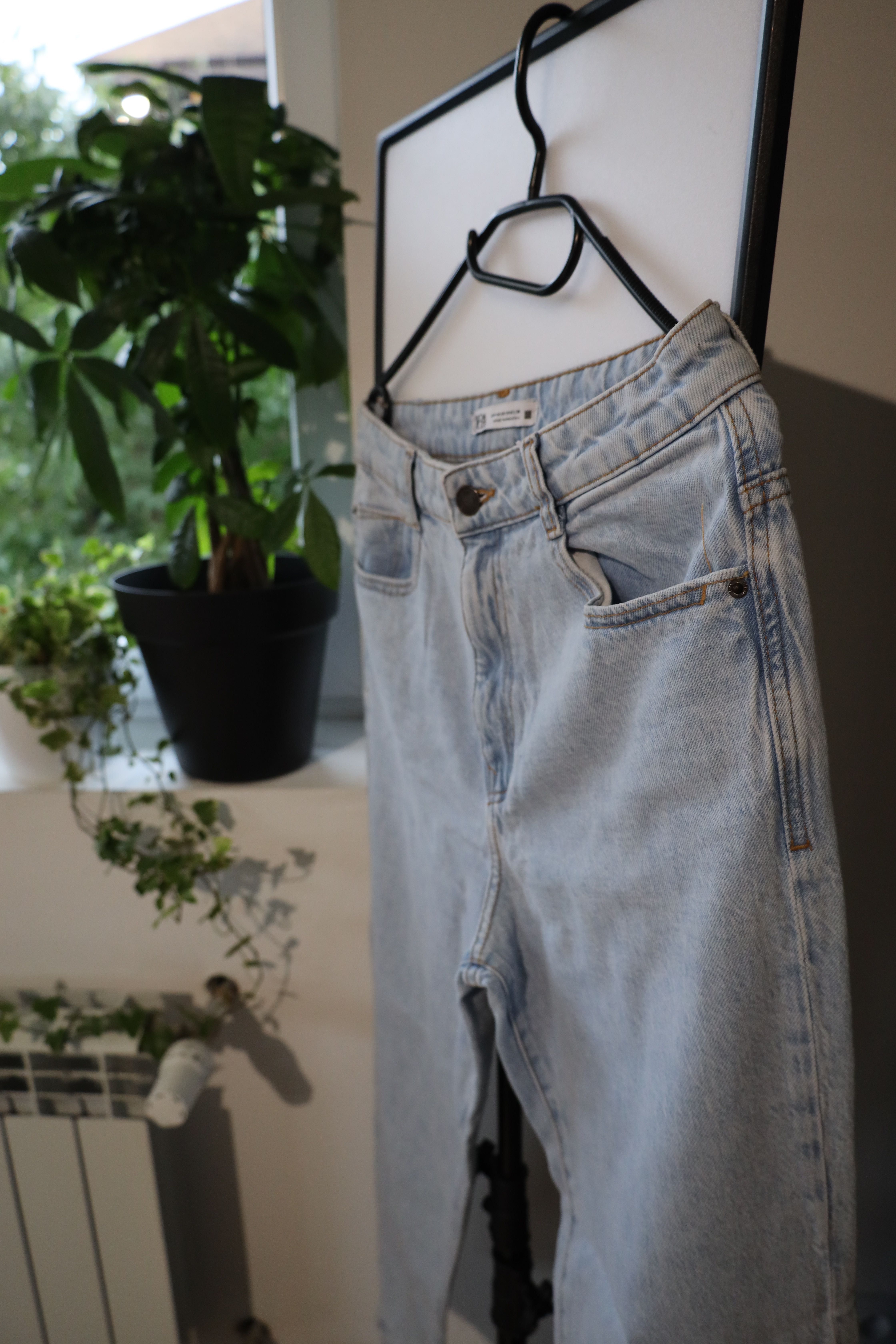 Spodnie Mom Jeans ZARA 40 Jasny Jeans Wysoki Stan