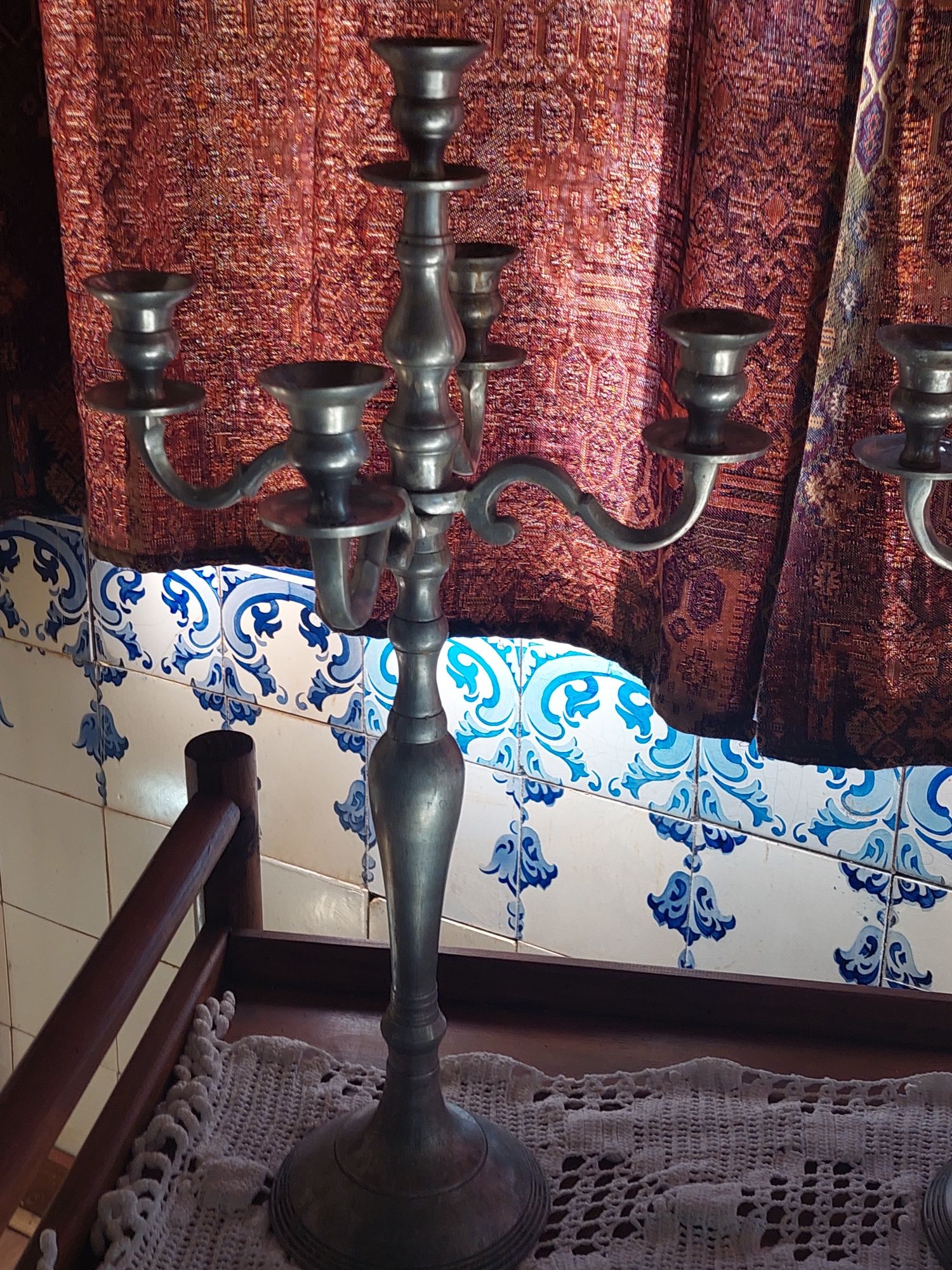 CANDELABROS ESTANHO 5 LUMES belissimos atigos e sobrios