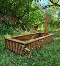 Nagrobek drewniany MASYWNY obudowa grobu obrzeże nagrobne
