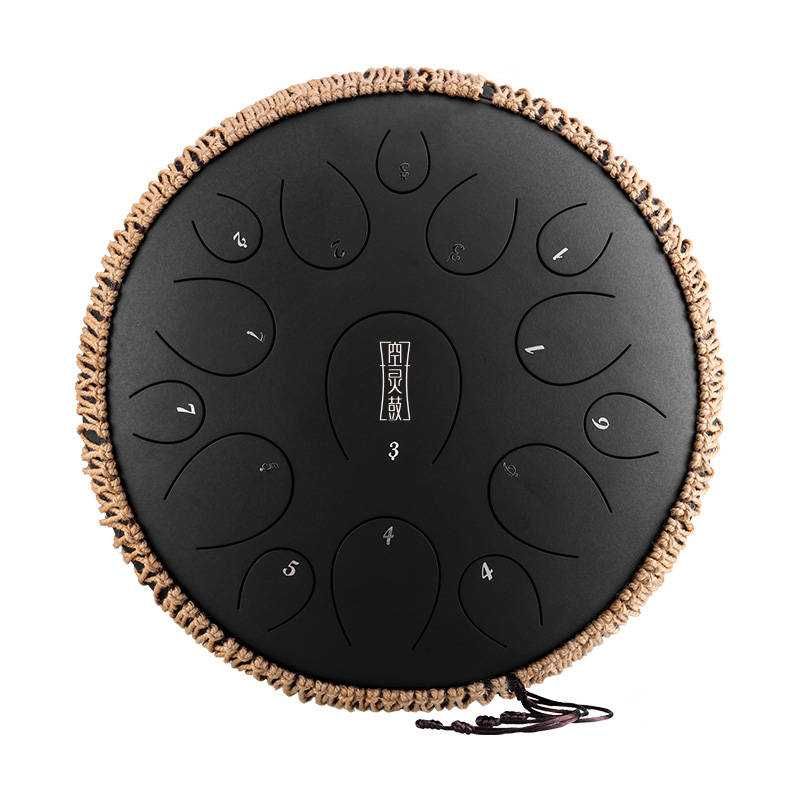 Round tongue drum Hluru TY15-14 BK 14" 15 tonów Tank Drum steeldrum