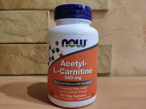 NOW Acetyl L-carnitine 500 mg 100 caps.(Ацетіл л-Карнітін ) ПРЕМІУМ