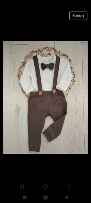 Spodnie z szelkami  i body z muchą