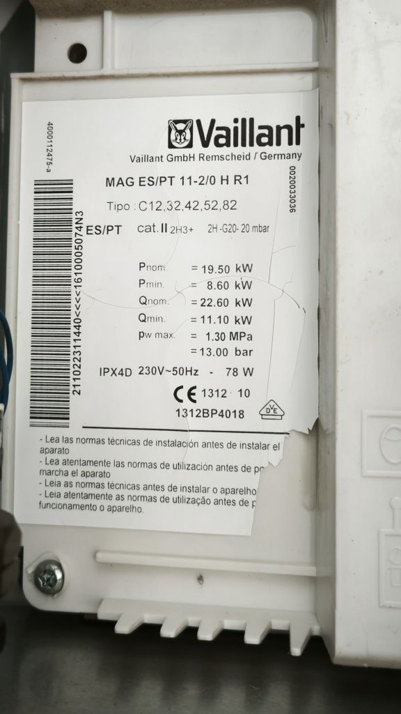 Esquentador Vaillant TurboMAG 17 litros
