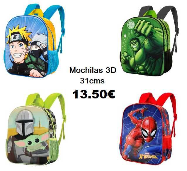 Mochilas 3D - Vários Temas - 31 cms