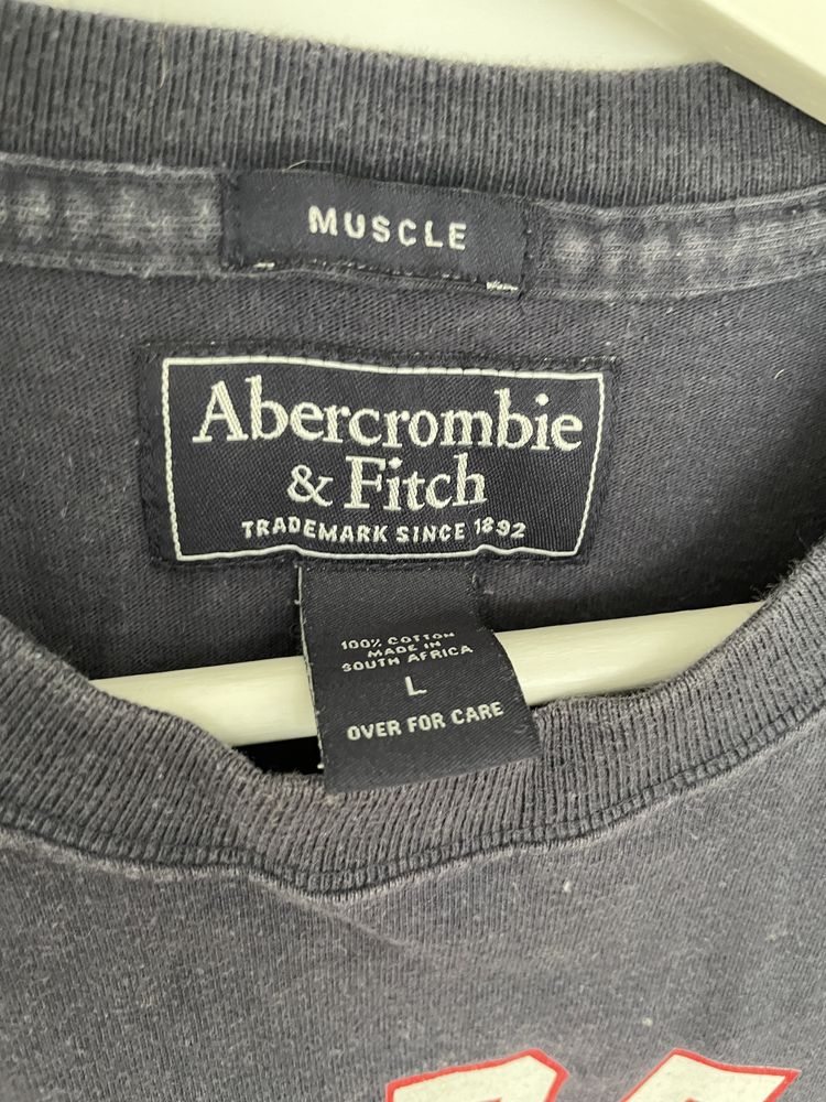 Granatowa koszulka bluzka męska tshirt Abercrombie and fitch L