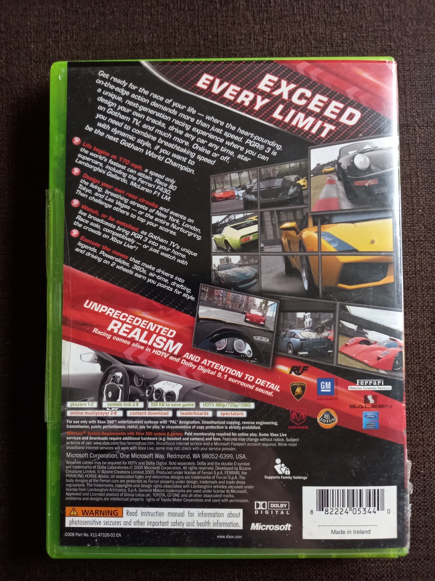 Gra PGR 3 na xbox 360 Project Gotham Racing Pgr3