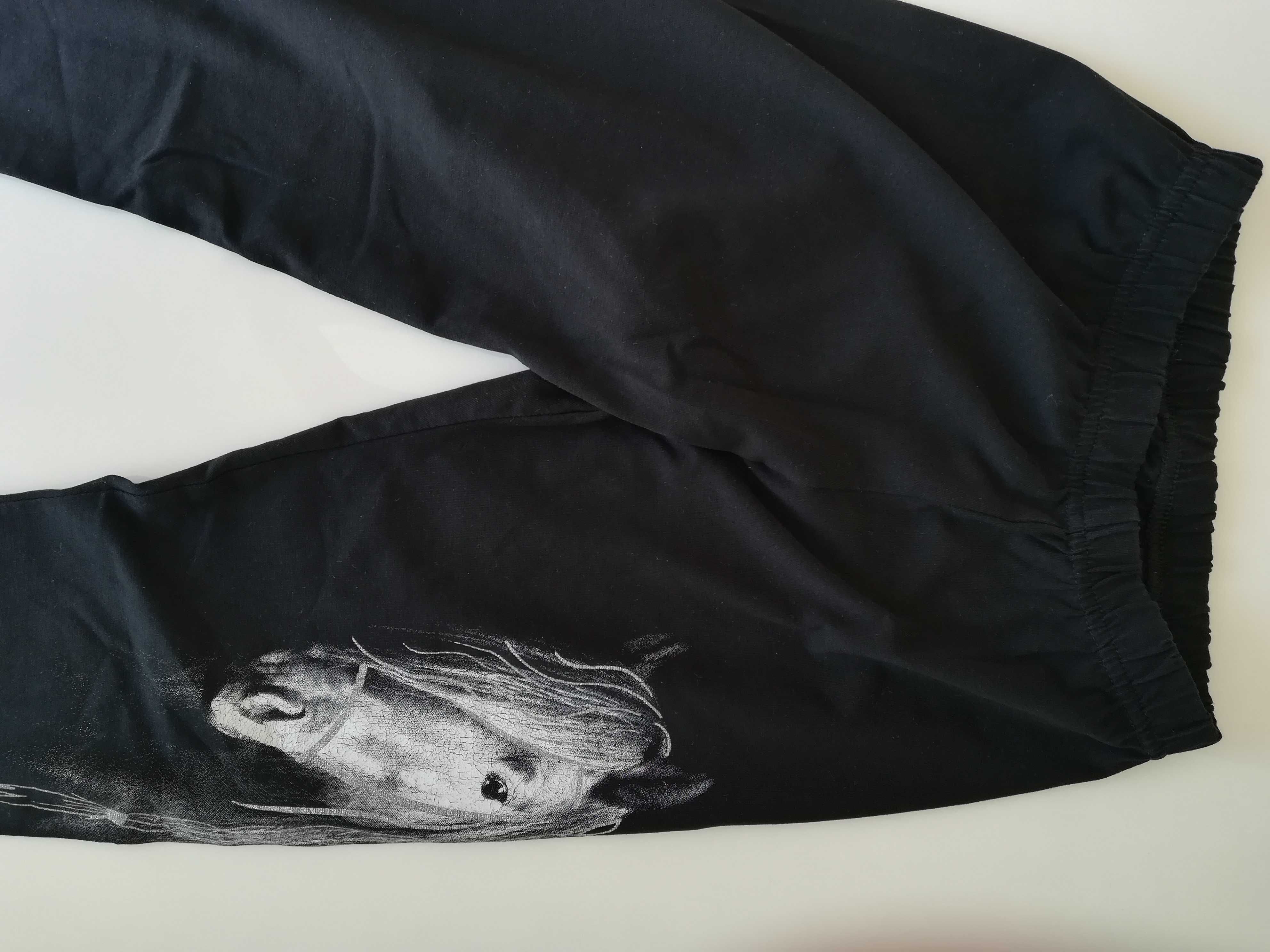 Tup Tup legginsy dziewczęce czarne z koniem rozm.152