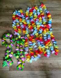 Dekoracje naszyjniki kwiaty girlandy hawajskie kolorowe impreza