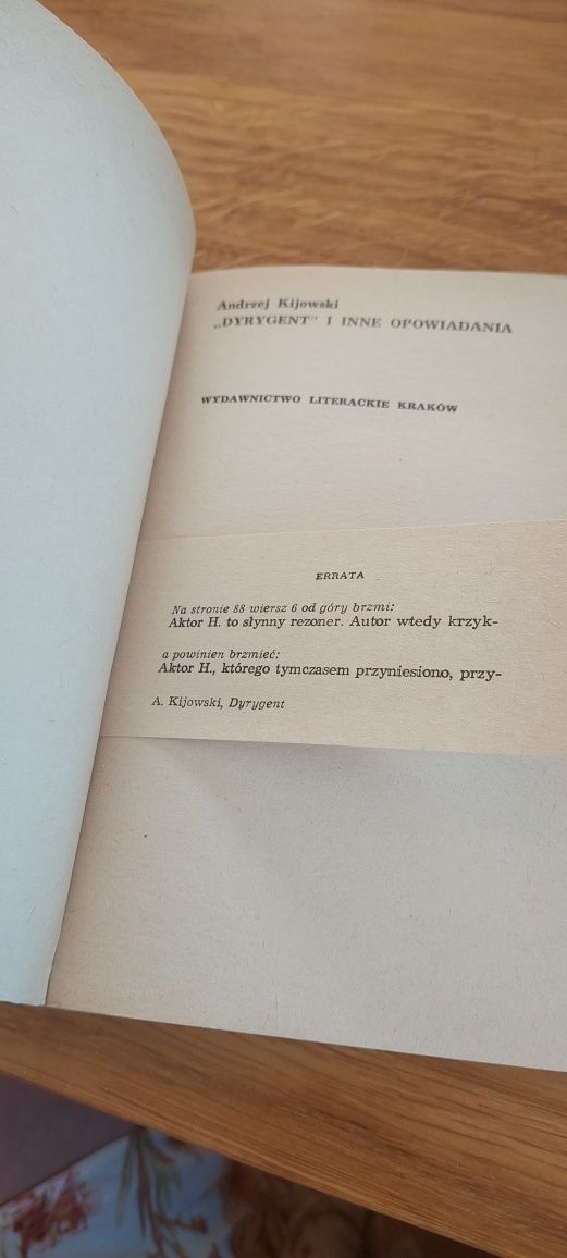 Andrzej Kijowski. Dyrygent i inne opowiadania wyd. 1983r