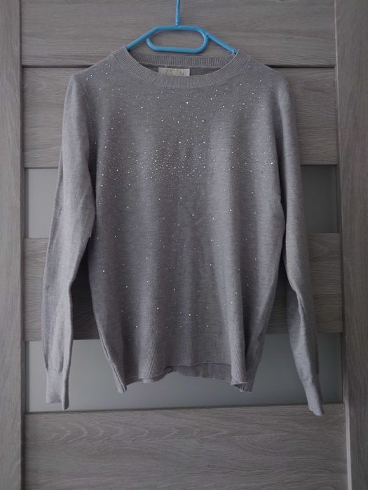 Szary sweter kaszmir wiskoza