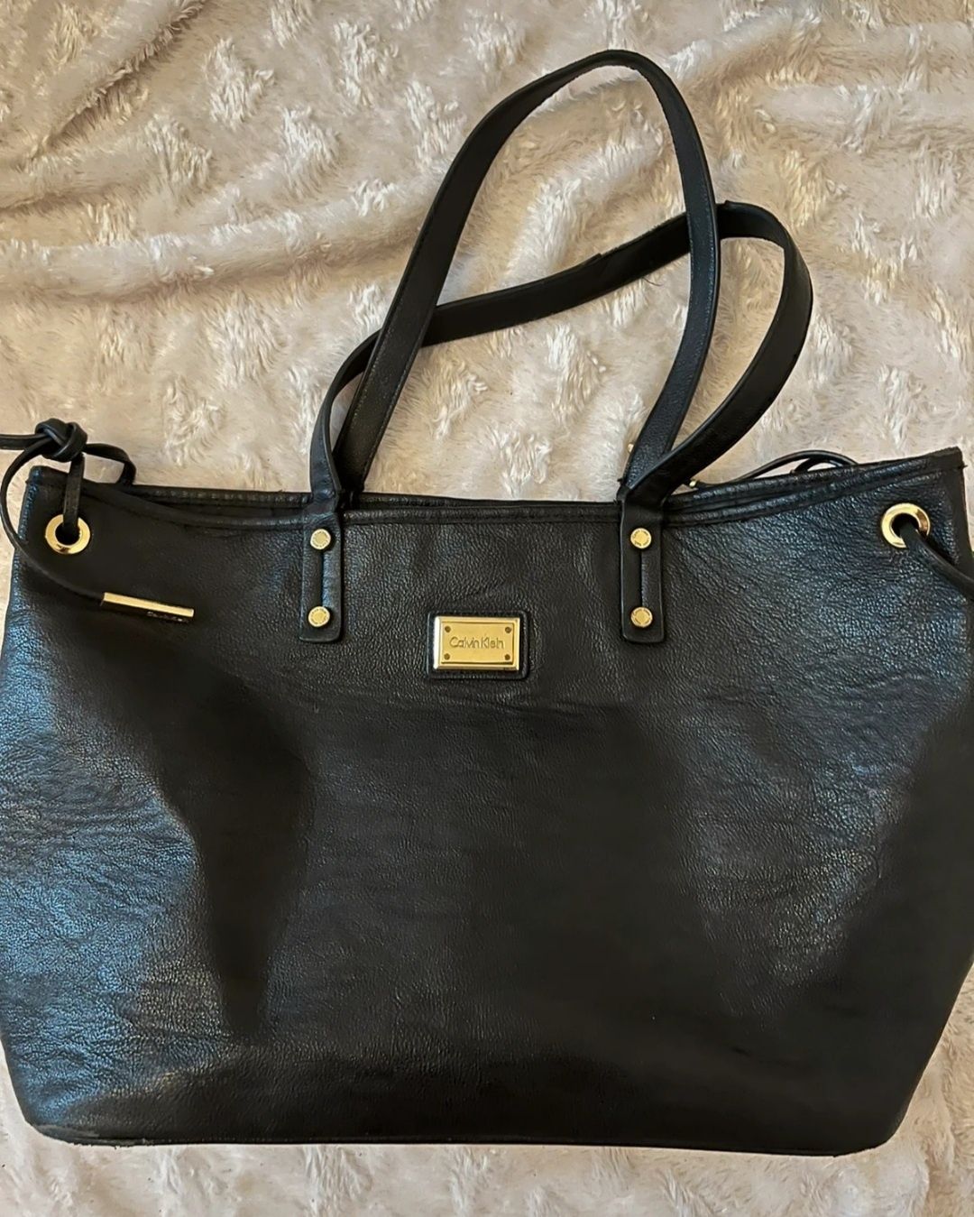 Torebka oryginalna torba Calvin Klein czarna shopper duża