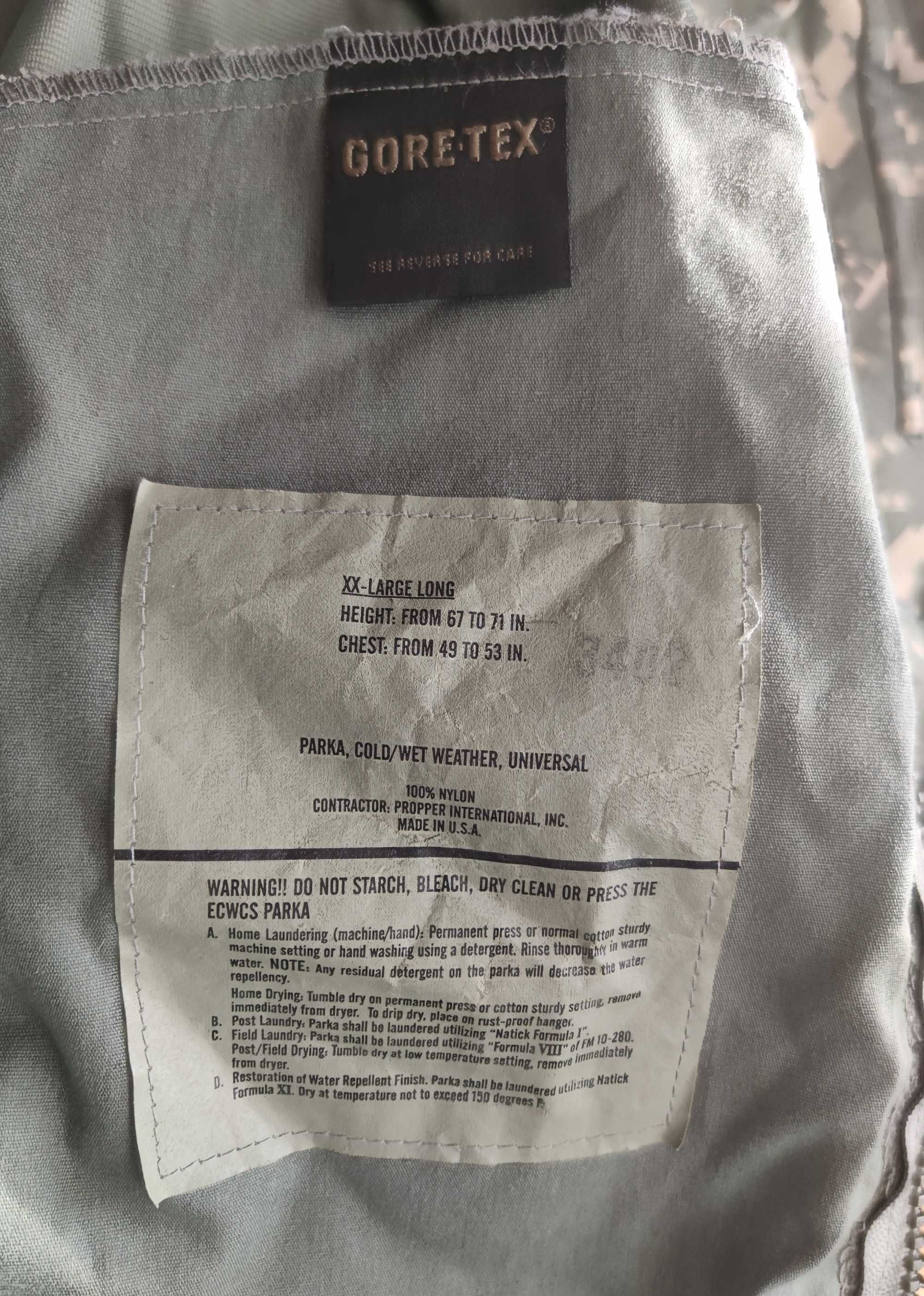 Goretex ACU UPC Kurtka + Spodnie Parka US ARMY X Large Long