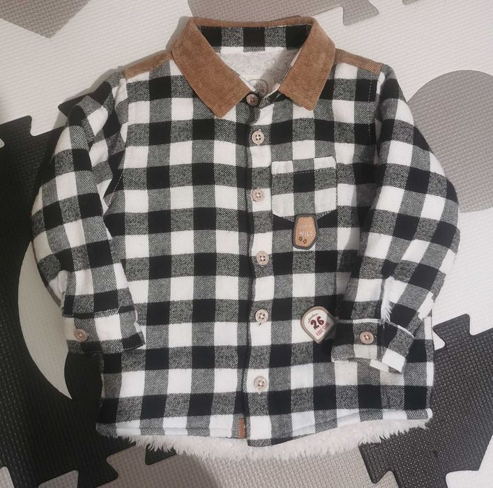 Kurtka koszulowa przejściowa ocieplana miś 74 +10 par skarpet gratis