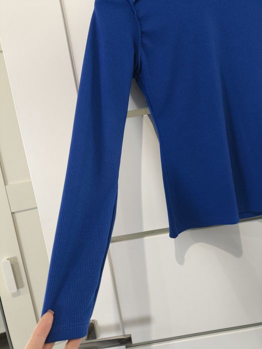 Bluzka damska prążkowana chabrowa New Collection rozmiar uni