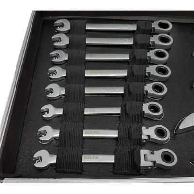 Klucze płasko-oczk grzechotka łamane 6-32mm 22szt