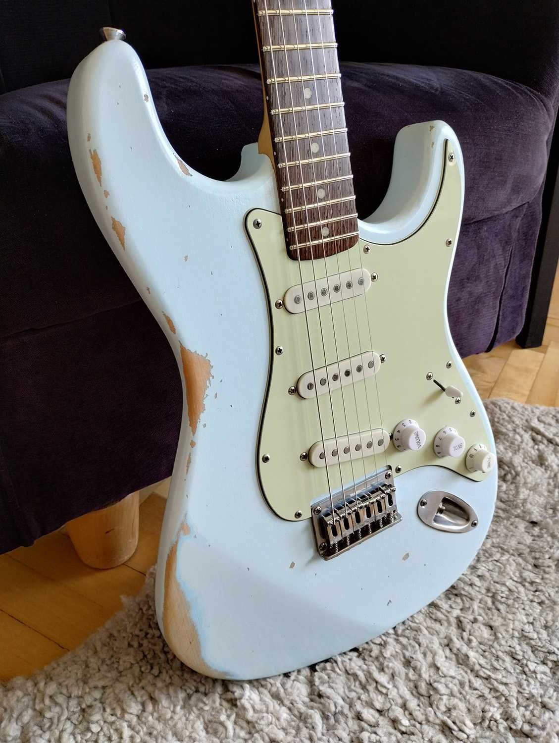 Gitara elektryczna Stratocaster Sonic Blue - Relic - Wojtas Guitars