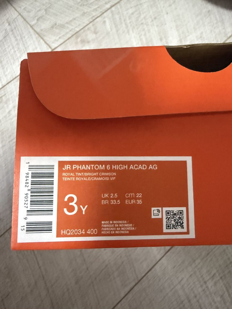 Бутси Nike Phantom 6 High Academy AG Junior 34 розмір