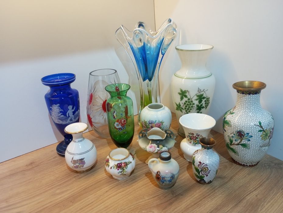Вази художнє скло, фарфор, Чехія, Богемия, Англия
