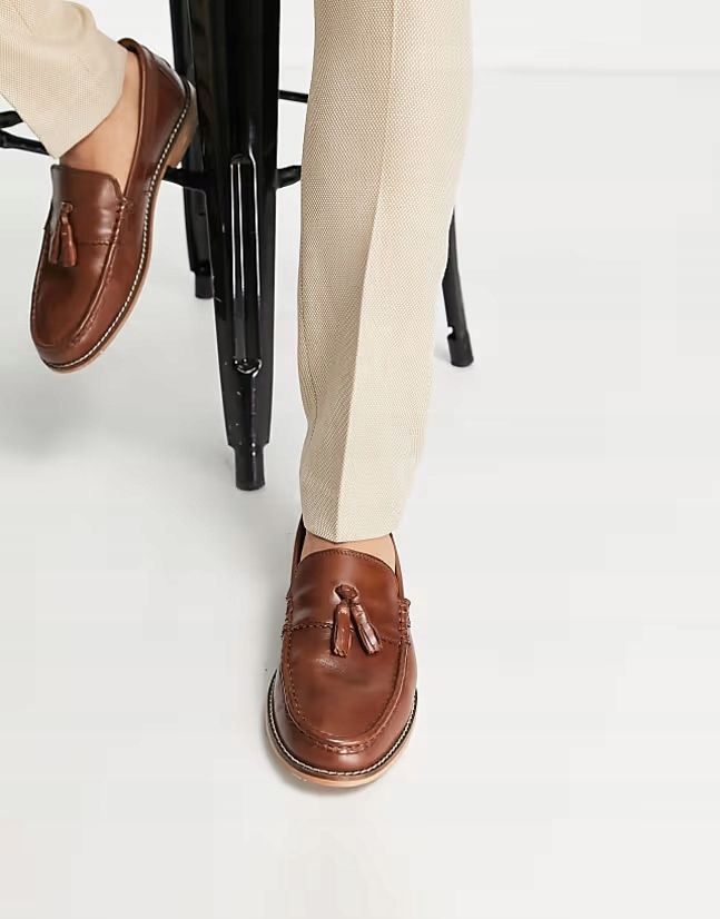 Asos Design 40,5 Brązowe Skórzane Mokasyny J28093