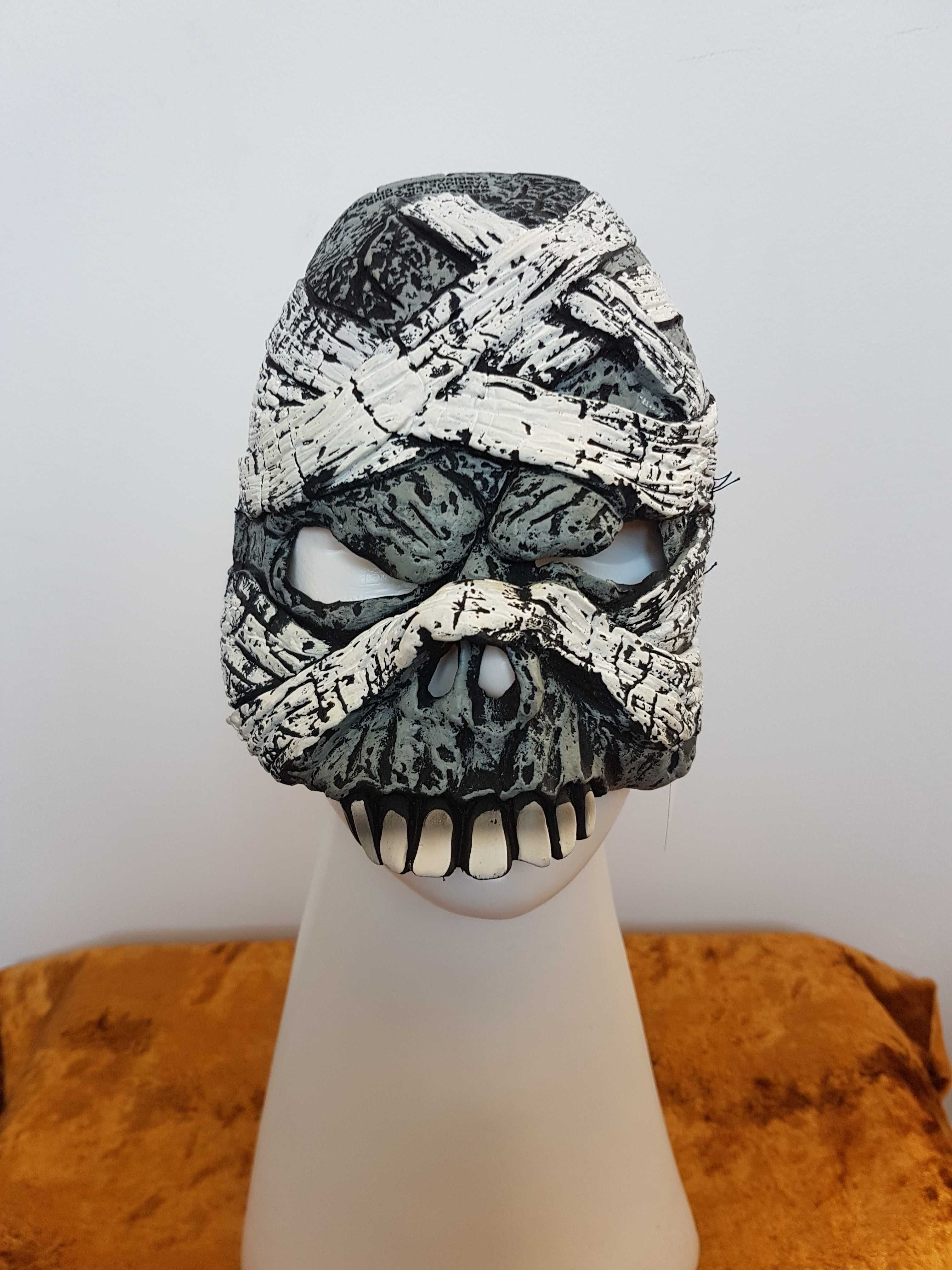 Straszna maska mumia  czaszka zombie zjawa śmierć na Halloween A3012