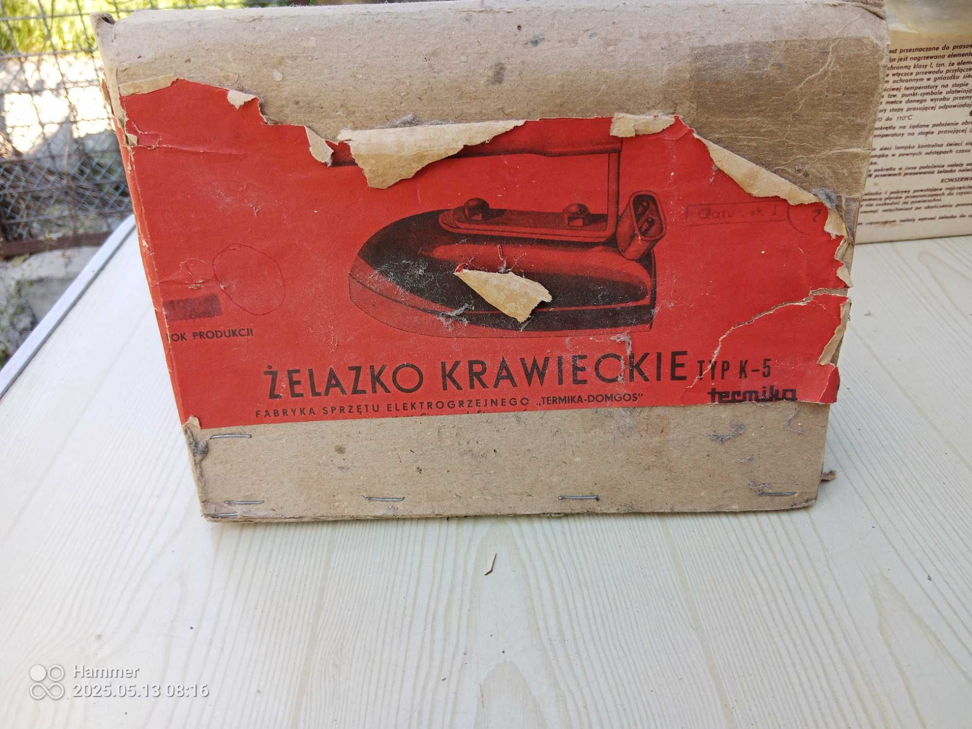 Żelazko krawieckie TERMIKA TYP K5 nie używane-pudełko