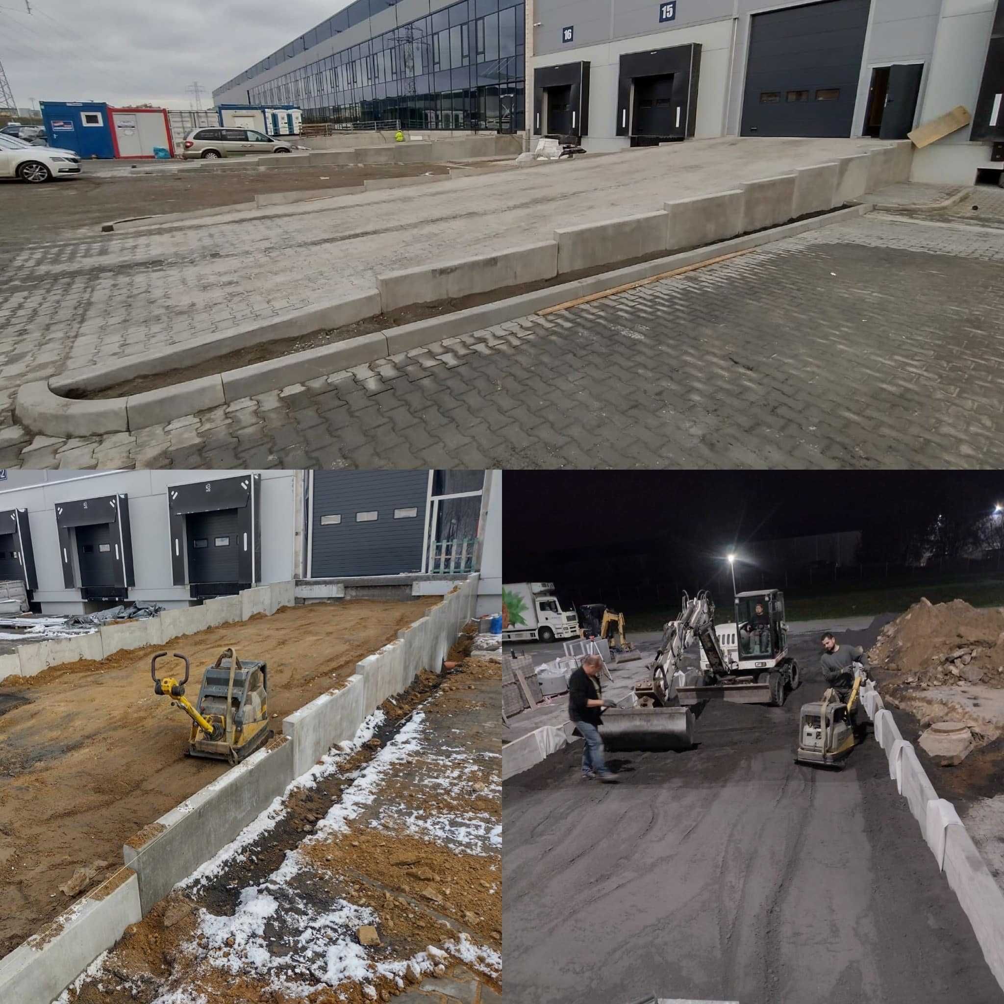 Budowa sieci sanitarnych i deszczowych, roboty ziemne, wyburzenia