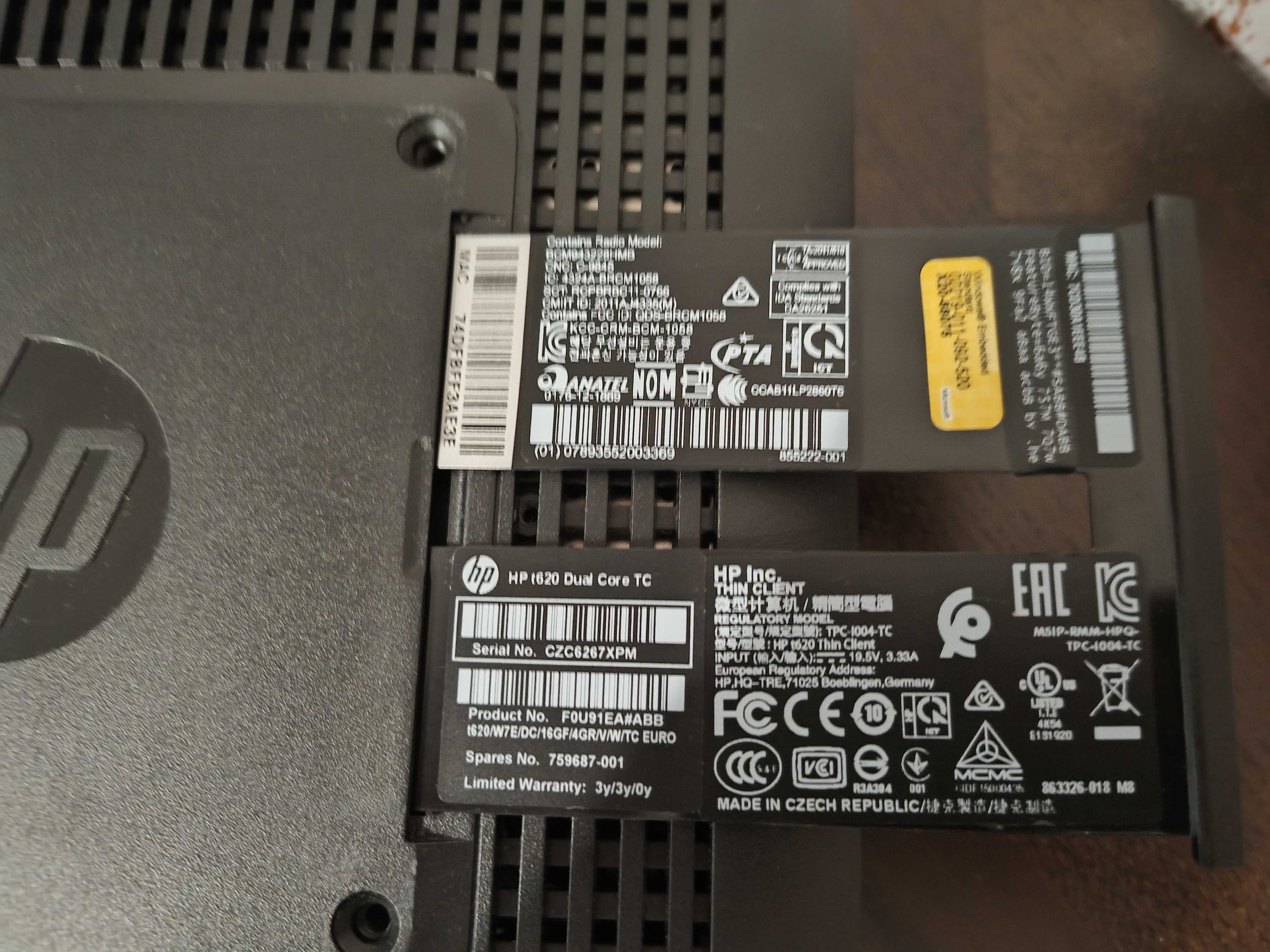 Terminal/Mini PC na domowy serwer HP t620 2-rdzenie GX-217GA 4/16GB