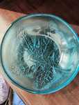 Taça de vidro azul