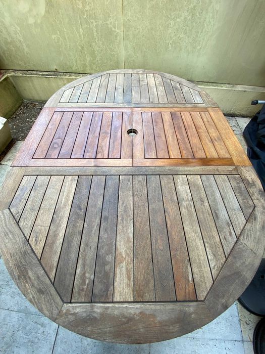 Mesa de Jardim em madeira Teca de Java, Indonésia, de 1.20 m x1.70 m