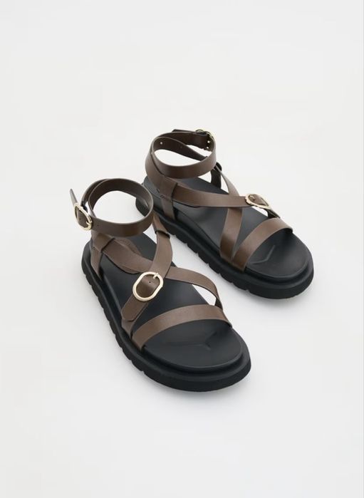 Шкіряні босонідки темно коричневі