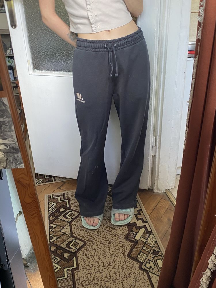 spodnie dresowe szeroka nogawka dzwony baggy new balance vintage