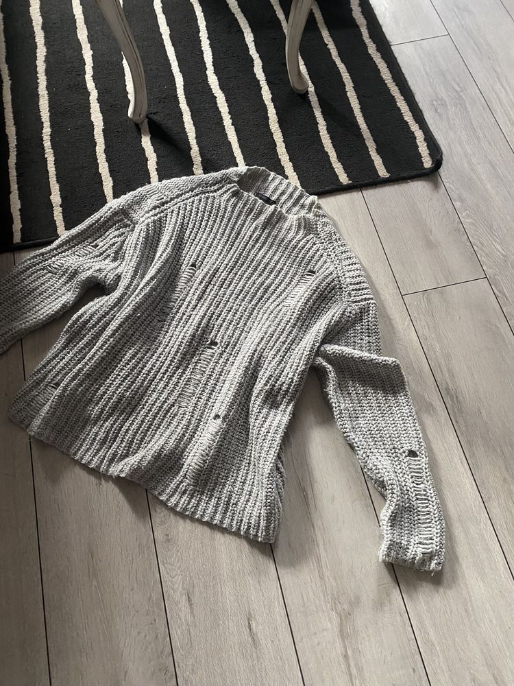 Damski sweter oversize luźny szary Sisnay rozmiar M
