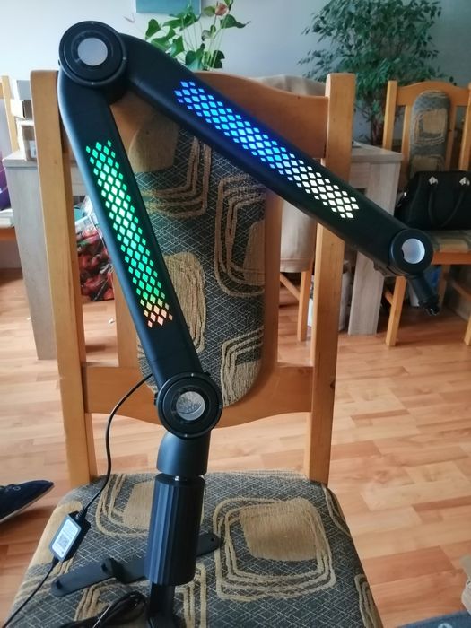 Ramię mikrofonu RGB, kompatybilne z Shure SM7B, MV7, HyperX QuadCast,