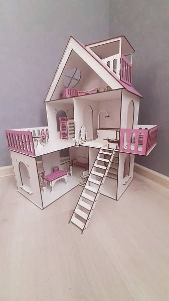 Деревянный детский самосборный кукольный домик для кукол с мебелью,!