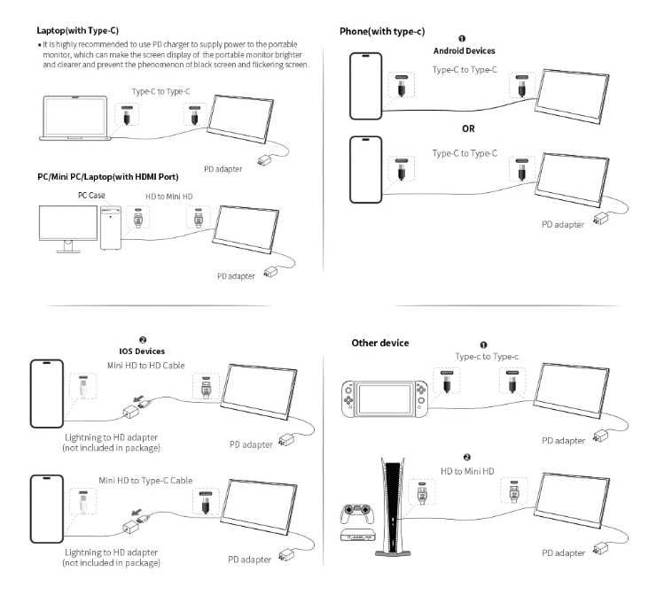 Новинка HGFRTEE 13.3 4K 8 bit 100% sRGB 350 кд/м² портативний монітор
