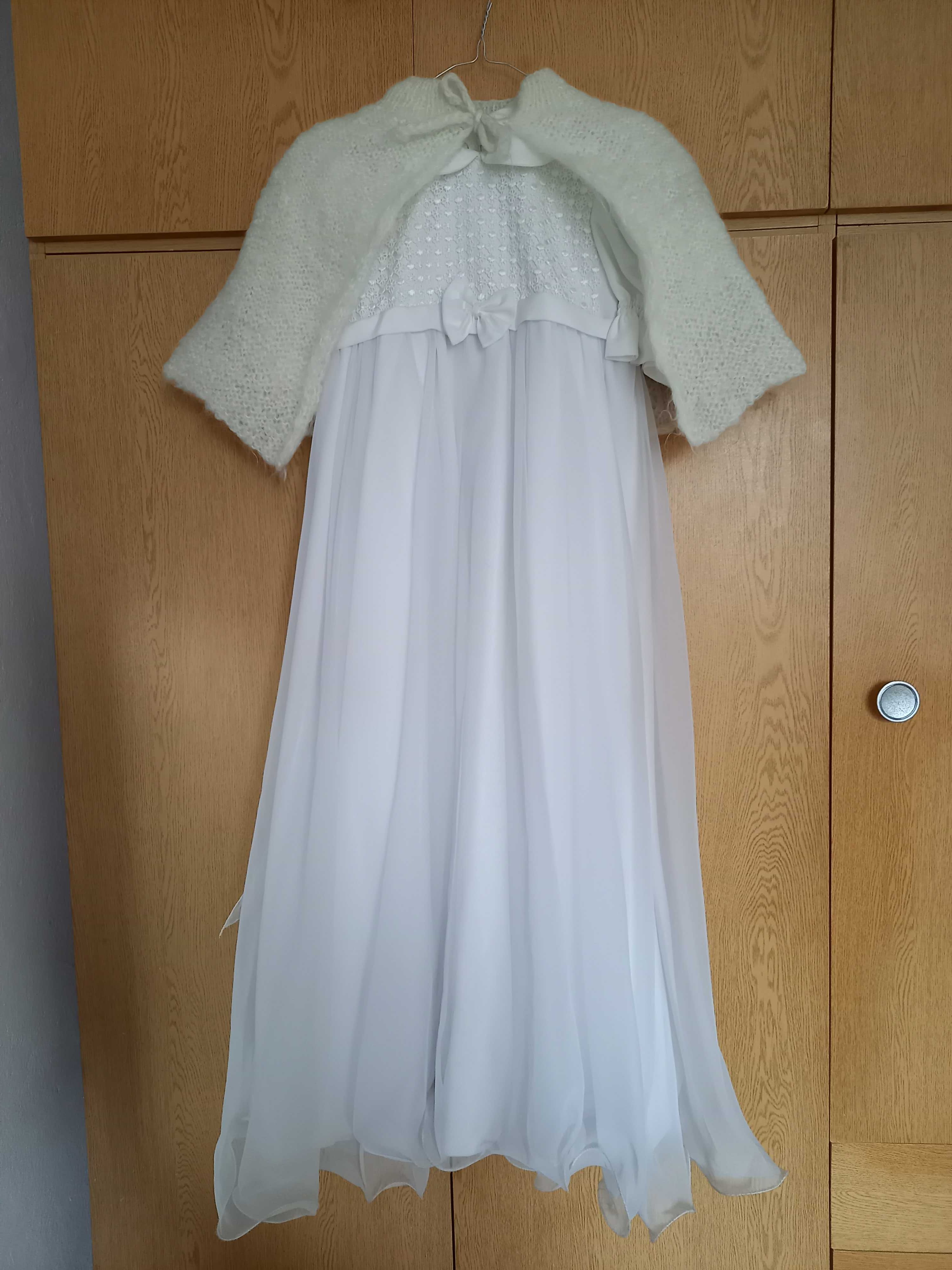 Sukienka na komunię + pelerynka + torebka + dekoracja na świecę