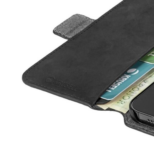 Krusell Phonewallet Skórzane Etui na iPhone 13 / 14 / 15 6.1" - Czarny