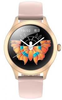 damski smartwatch g.rossi sw014g-3 różowe złoto, silikonowy pasek