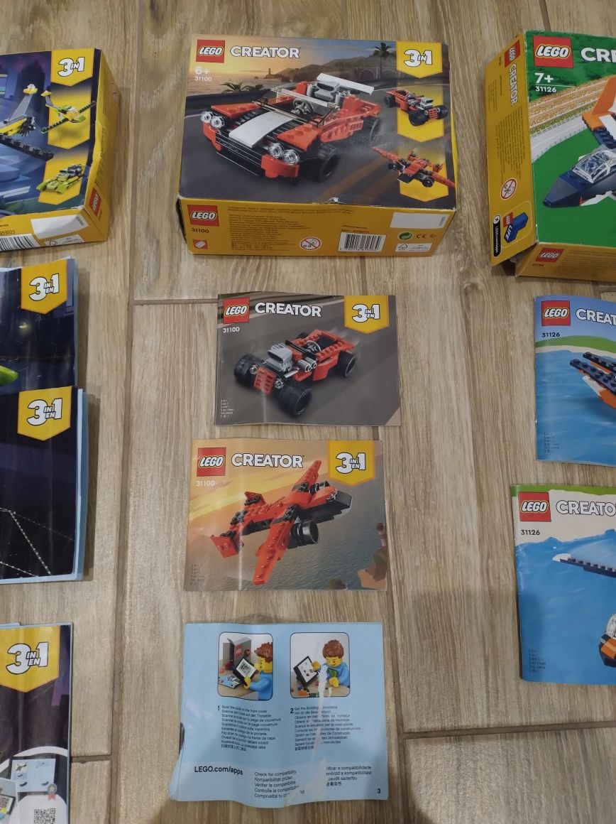 LEGO creator puste pudelka plus instrukcje