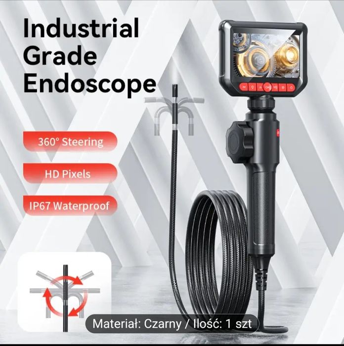 Kamera inspekcyjna 360° warsztatowa z wyswietlaczem 8mm.