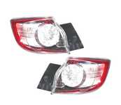FAROLINS MAZDA 3 HATCHBACK 5P 09-13 BRANCO LED VERMELHO