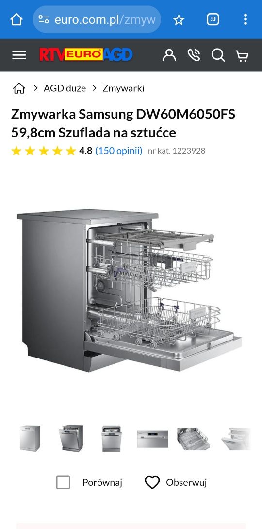 Zmywarka Samsung DW60M6050FS