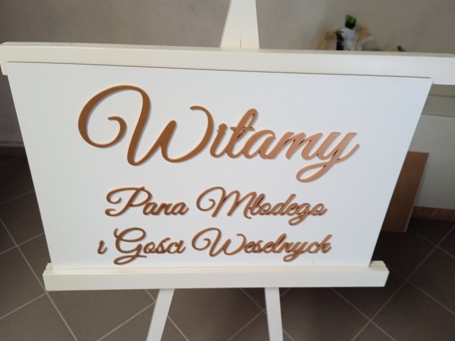 Tablica weselna powitalna
