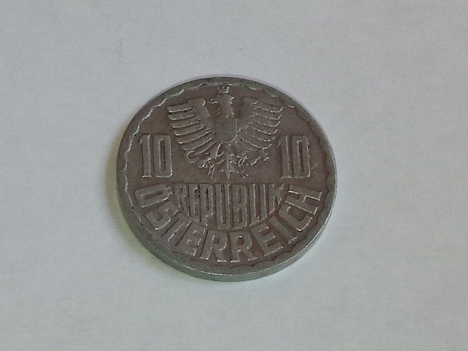 Монета 10 грошей Австрия 1975 года