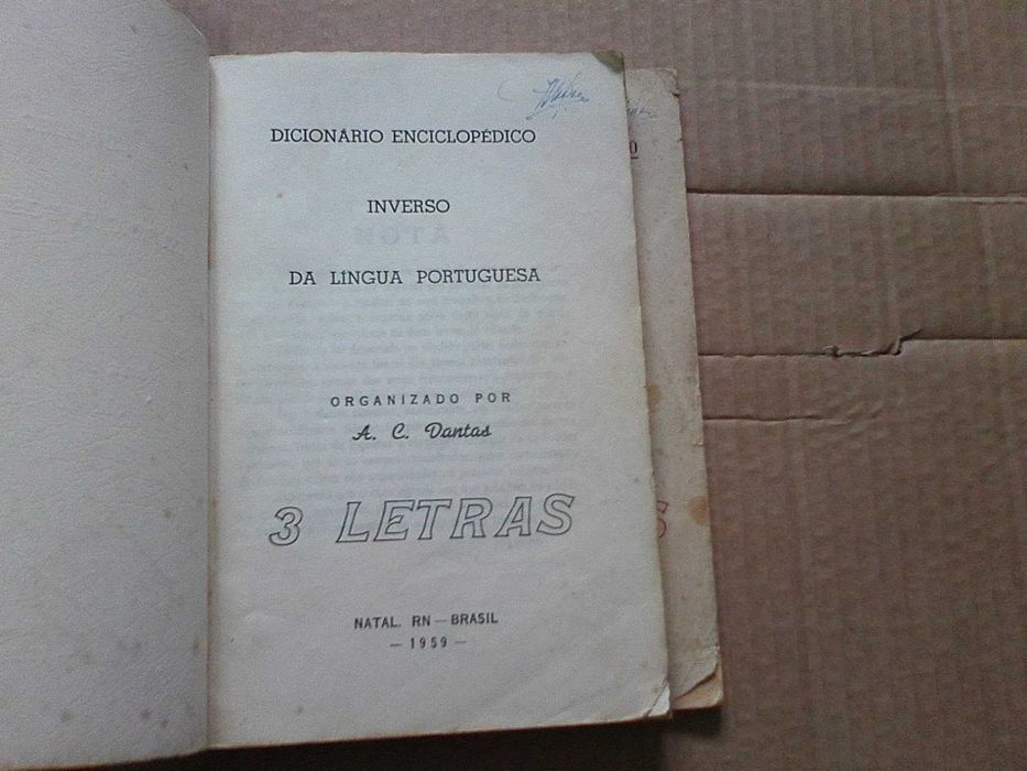 Dicionário Enciclopédico Inverso Lingua Portuguesa 2 e 3 Letras