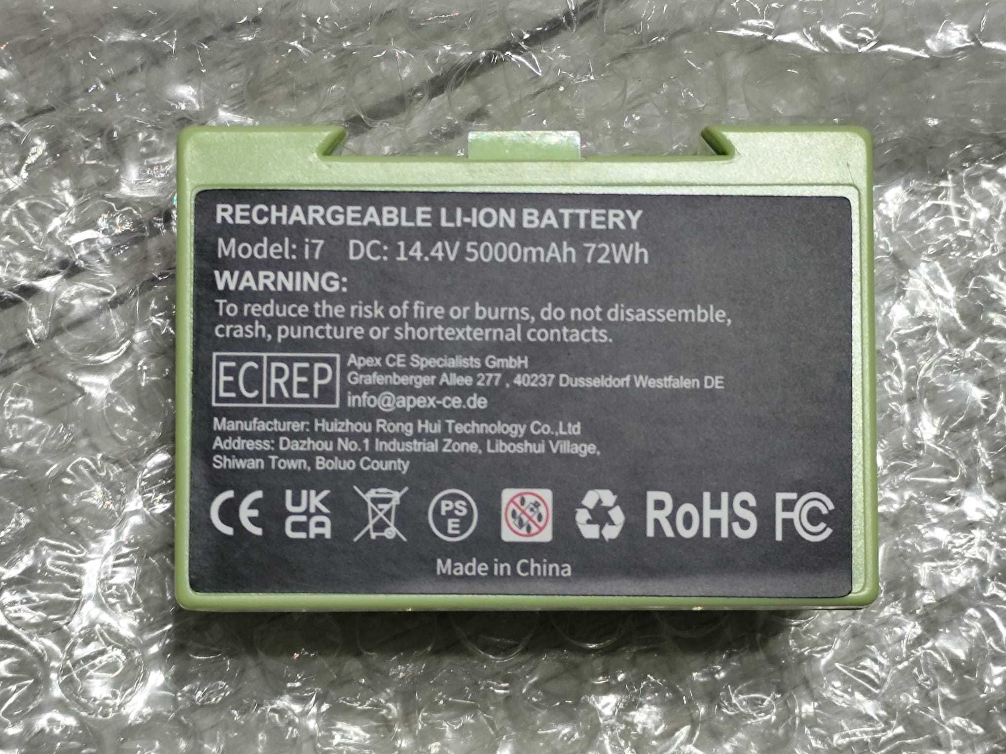Bateria do iRobot Roomba E5 E6 i3 i4 i7 i7+ i8 i8+14,4V 5000mAh 72Wh