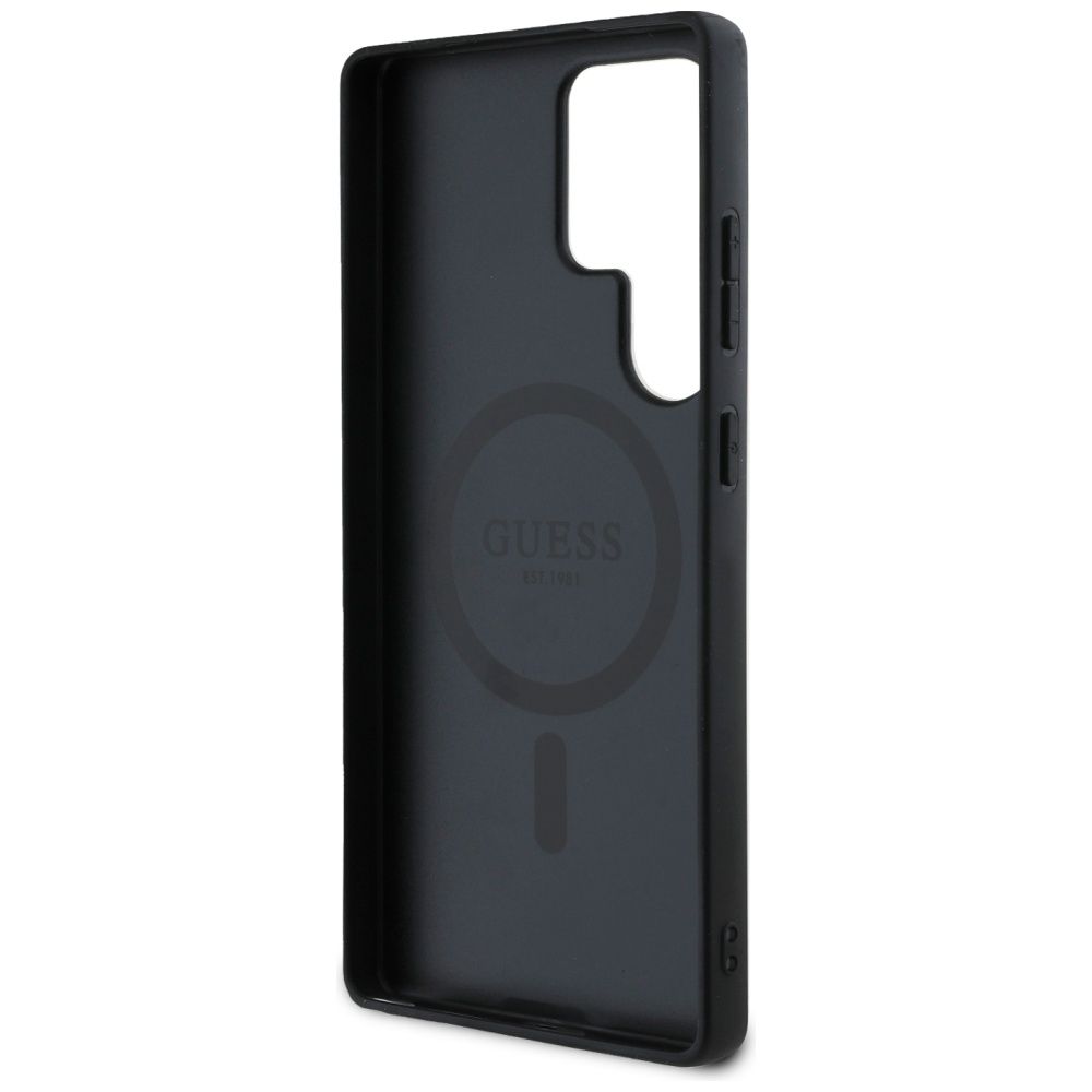 Etui Guess Grained Hot Logo MagSafe do Samsung Galaxy S25 Ultra czarny